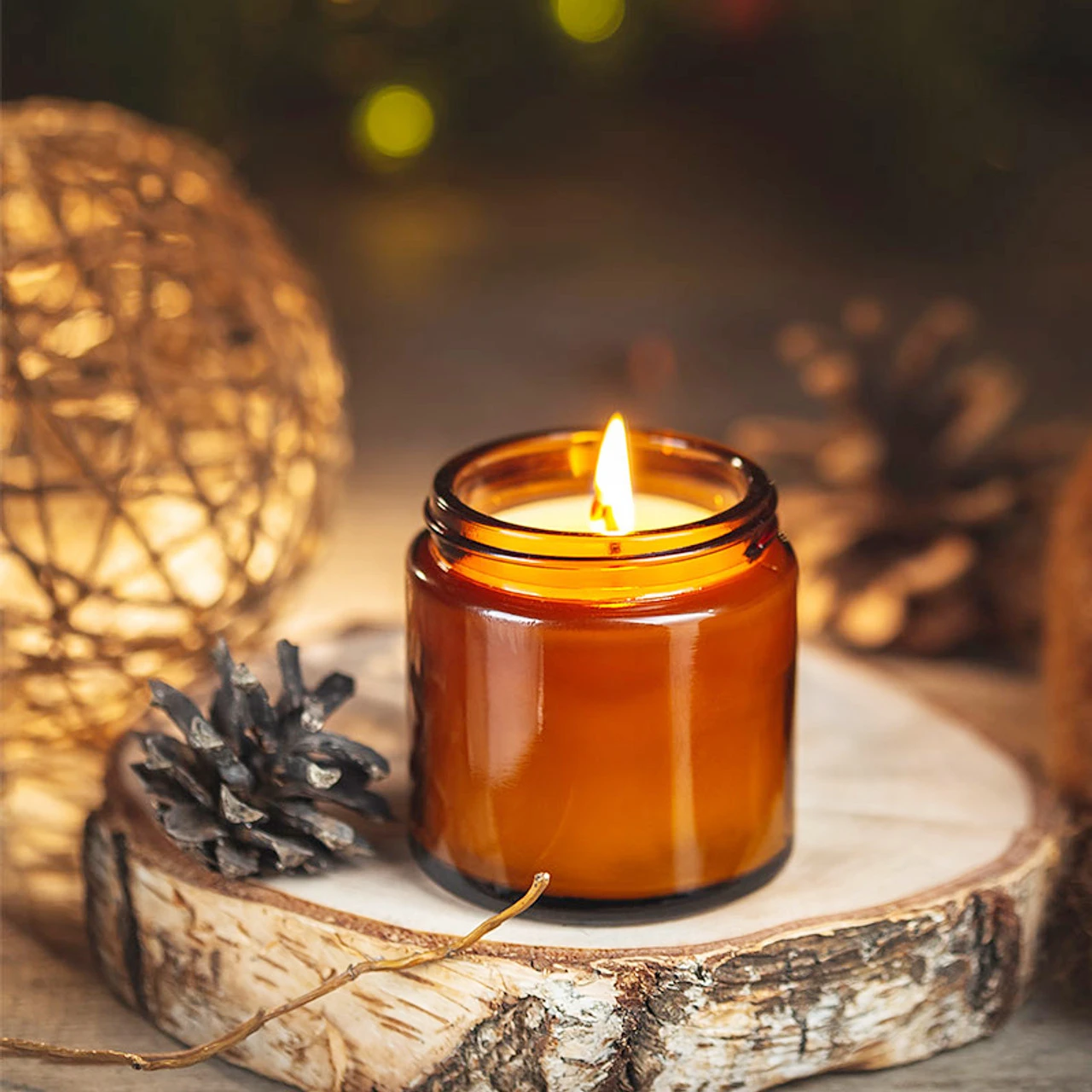 Glass Candle Jars, 4oz Amber R - Candle Making Jars With Lids ulasan dan harga