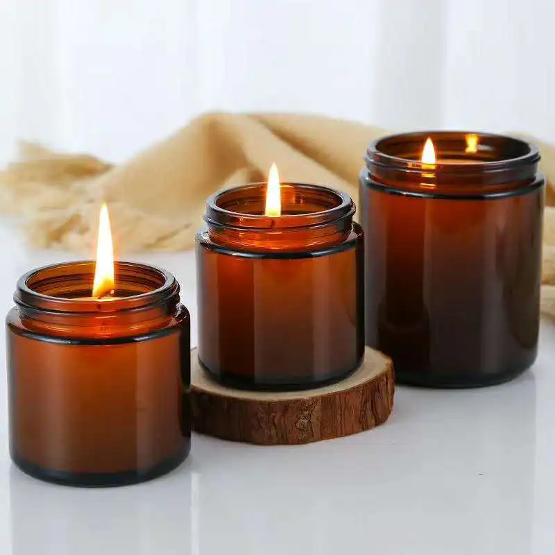 Glass Candle Jars, 4oz Amber R - Candle Making Jars With Lids ulasan dan harga