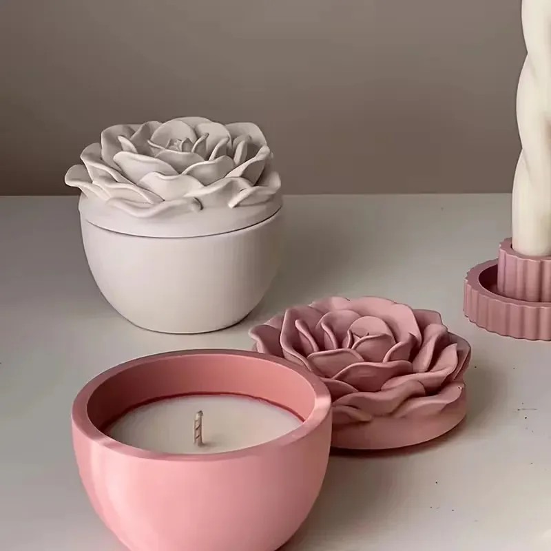 top quality 3d rose flower can - Candle Making Jars With Lids ulasan dan harga